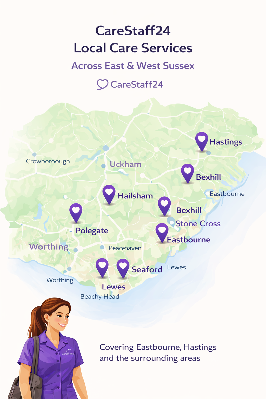 diagram showing local service areas across sussex