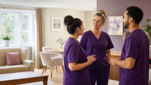 social-care-workers-talking-about-pay-and-benefits